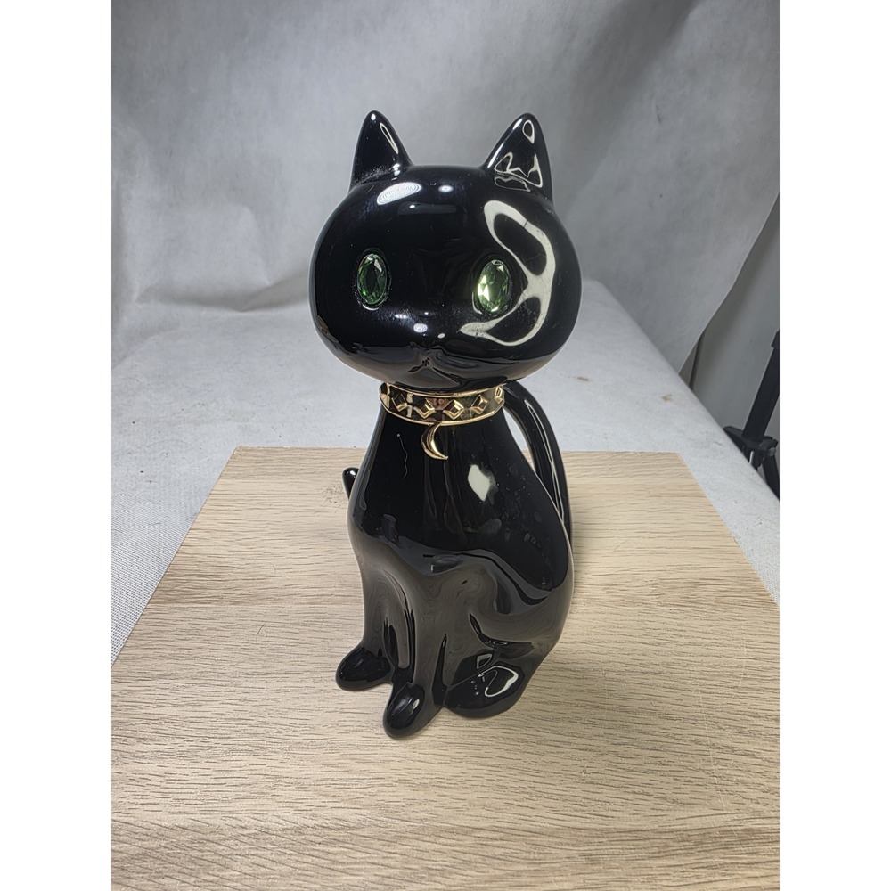 Bath & Body Works Black Cat Single Wick Candle Holder Green Eyes Halloween